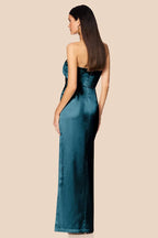 Sheath Strapless Sleeveless Floor-Length Prom Dress