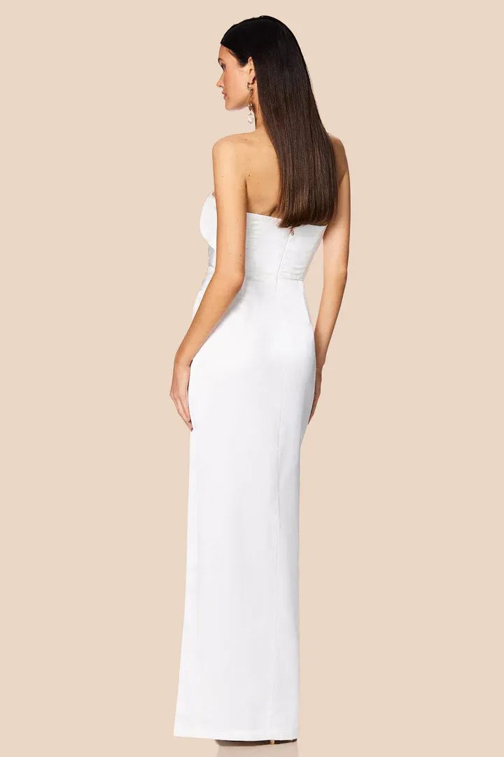 Sheath Strapless Sleeveless Floor-Length Prom Dress