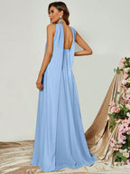Straight Tube Strapless Sleeveless Backless Sweep/Brush Train Prom Dress