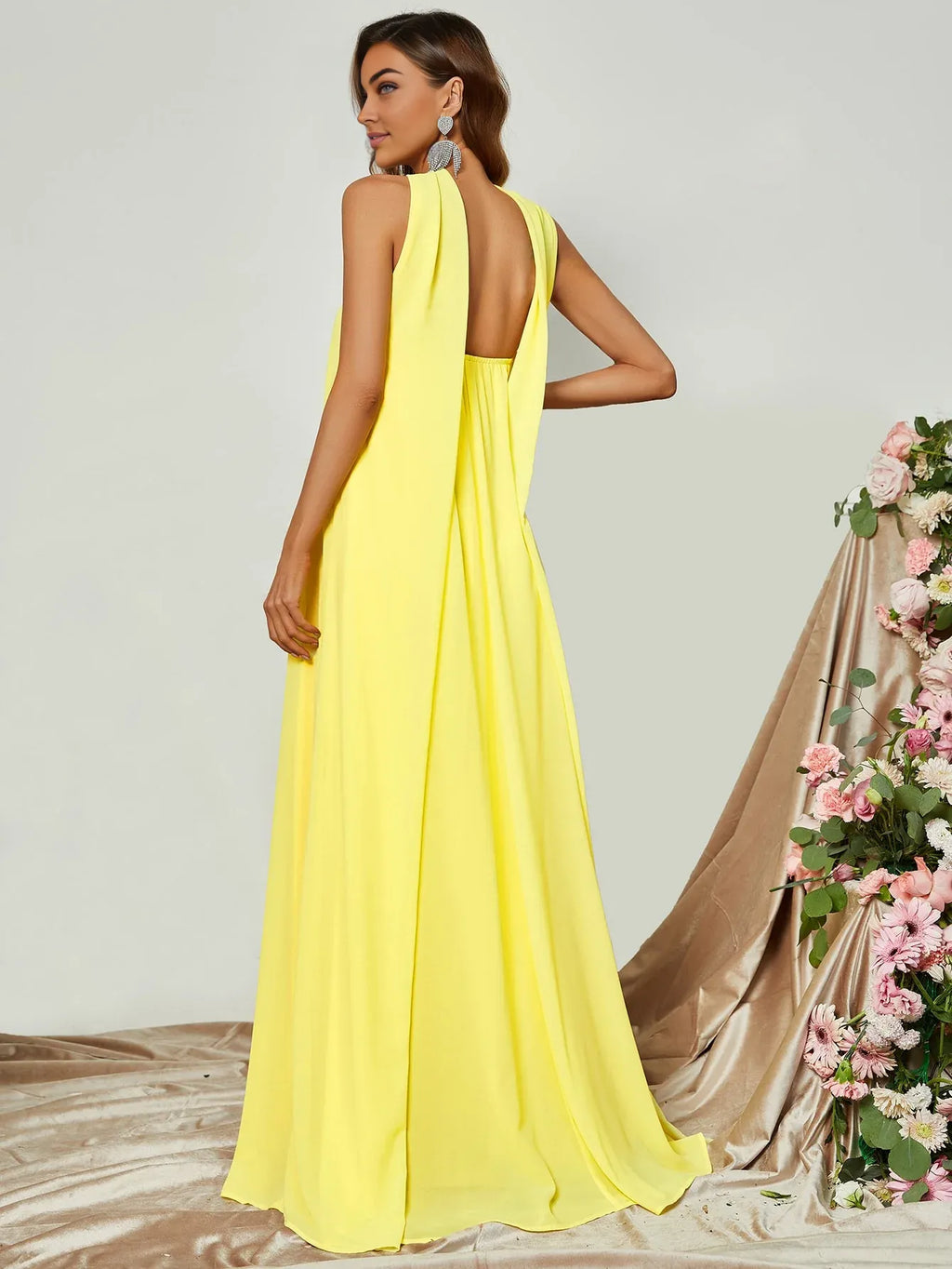 Straight Tube Strapless Sleeveless Backless Sweep/Brush Train Prom Dress
