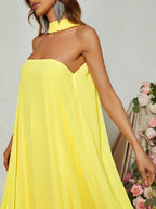 Straight Tube Strapless Sleeveless Backless Sweep/Brush Train Prom Dress