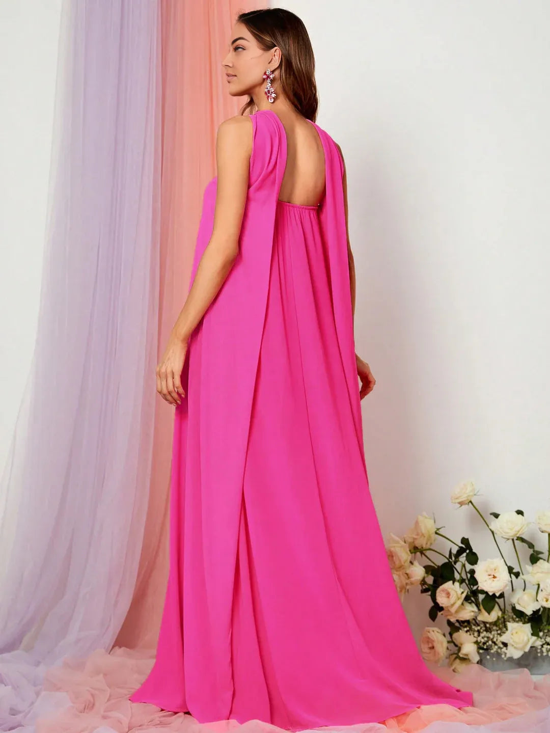 Straight Tube Strapless Sleeveless Backless Sweep/Brush Train Prom Dress