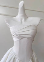Strapless Sleeveless A Line Pleated Short-Mini Homecoming Dress