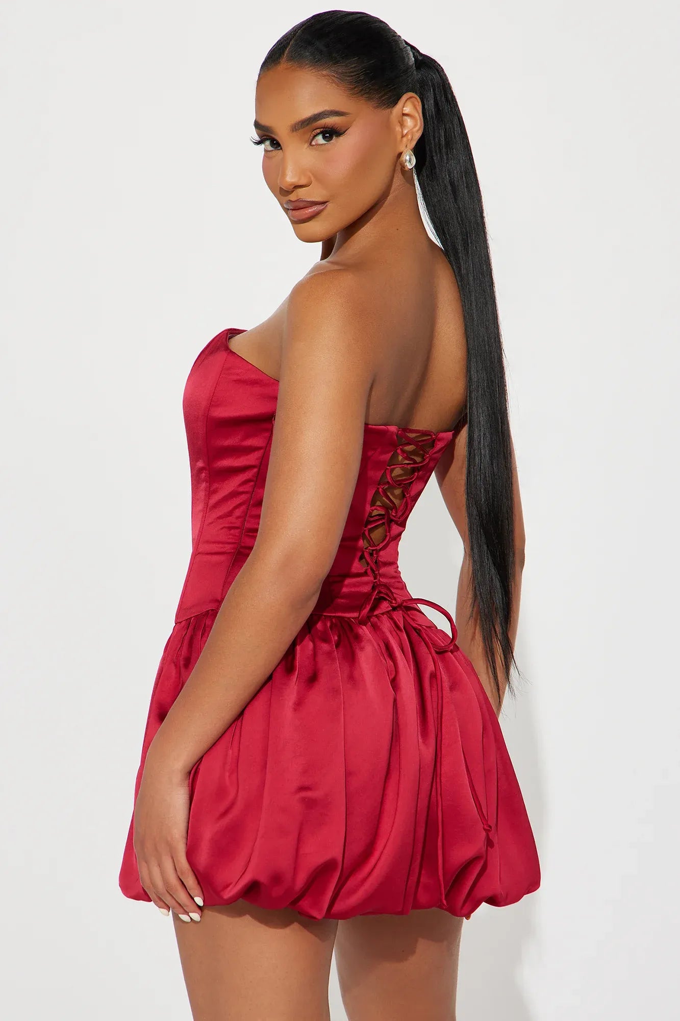 Strapless Sleeveless A Line Pleated Short-Mini Homecoming Dress