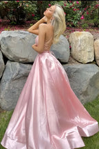 Strapless Sleeveless A Line Slit Floor-Length Party Dress