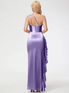 Trumpet/Mermaid One Shoulder Sleeveless Zipper Up Floor Length Prom Dress