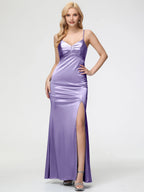 Trumpet/Mermaid V-Neck Sleeveless Zipper Up Floor Length Prom Dress