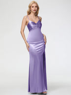 Trumpet/Mermaid V-Neck Sleeveless Zipper Up Floor Length Prom Dress