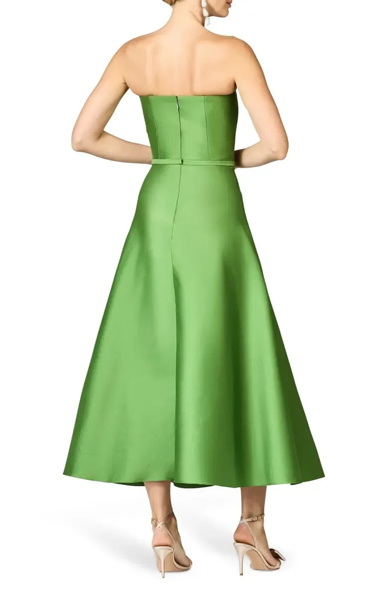 A-Line Strapless Sleeveless Ankle-Length Prom Dress
