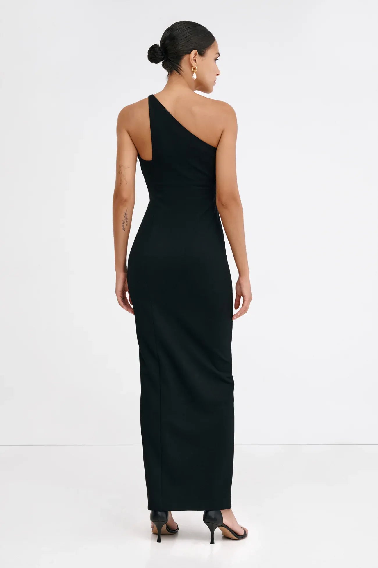 Sleek Column One Shoulder Sleeveless Cut Out Back Floor Length For Ladies Prom Dress