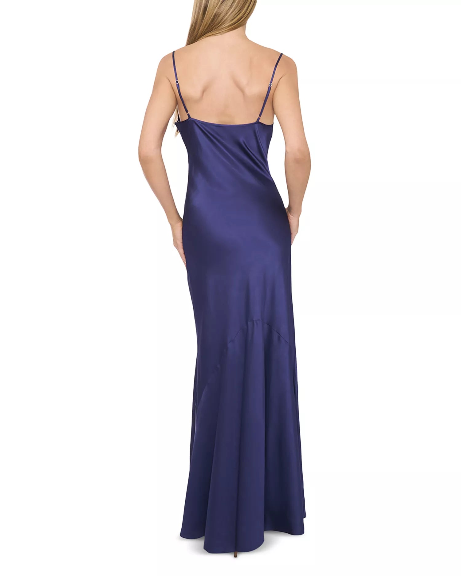 Sleek Mermaid Cowl Neck Spaghetti Strap Open Back Floor Length For Adults Prom Dress