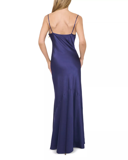 Sleek Mermaid Cowl Neck Spaghetti Strap Open Back Floor Length For Adults Prom Dress
