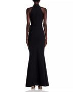 Sleek Mermaid Halter Neck Sleeveless Bow Accent Closed Back Floor Length For Sale Prom Dress