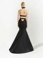 Sleek Mermaid Halter-Neck Sleeveless Cut Out Back Floor Length Prom Dress
