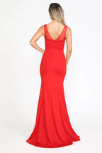 Sleek Mermaid Illusion Neck Sleeveless Closed Back Floor Length Prom Dress