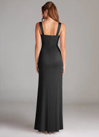 Sleek Mermaid Satin Sweetheart Strap Open Back Floor Length Bridesmaid Dress