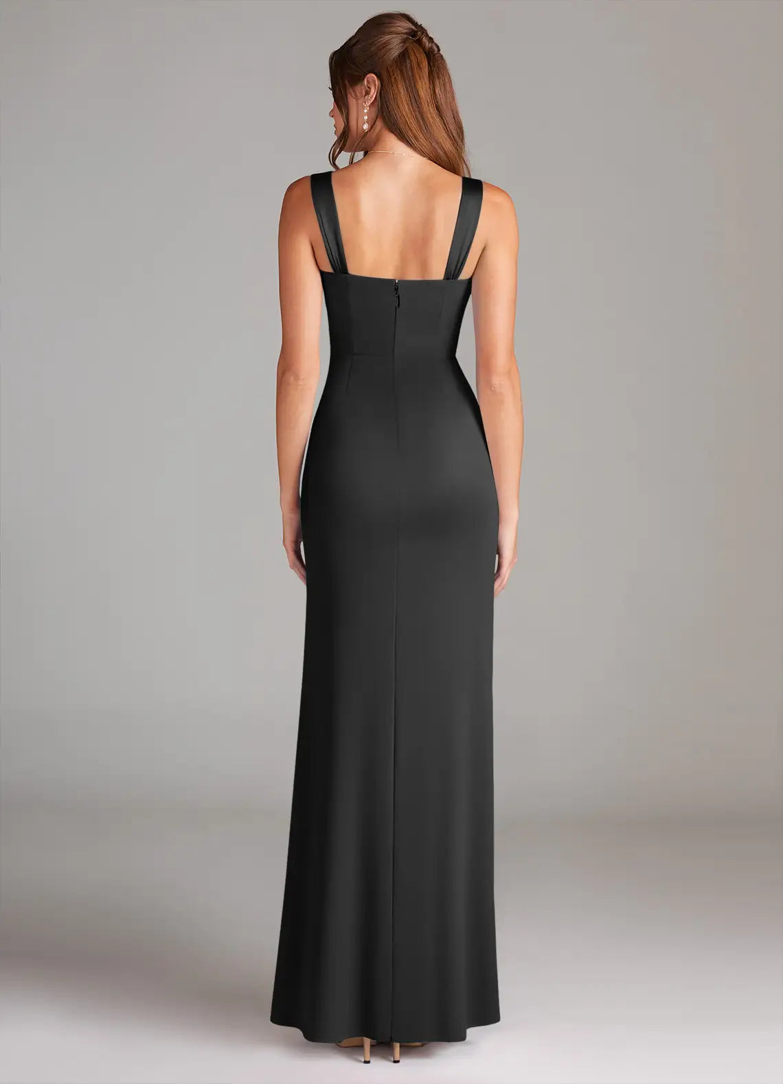 Sleek Mermaid Satin Sweetheart Strap Open Back Floor Length Bridesmaid Dress