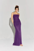 Sleek Mermaid Square Neck Spaghetti Strap Lace Up Back Floor Length Prom Dress