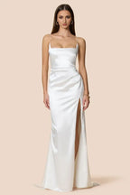 Sleek Mermaid Square Neck Spaghetti Strap Open Back Floor Length Prom Dress