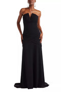 Sleek Mermaid Strapless Sleeveless Chevron Ruched Open Back Train Floor Length For Ladies Prom Dress