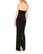 Sleek Mermaid Strapless Sleeveless Open Back High Slit Floor Length For Adults Prom Dress