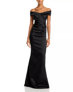 Sleek Mermaid Sweetheart Off the Shoulder Ruched Accent Open Back Floor Length Female Prom Dress