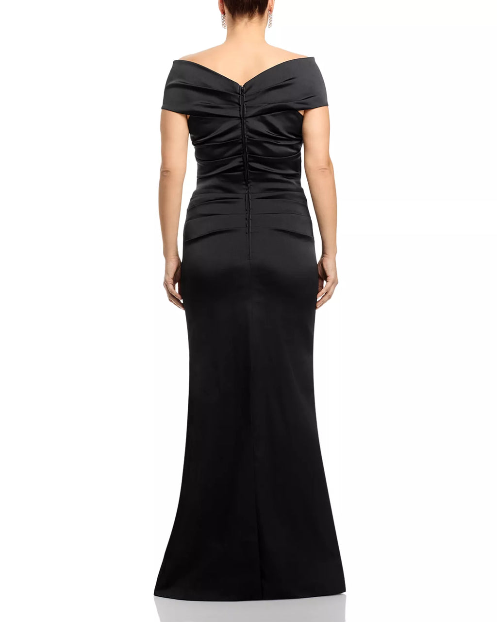 Sleek Mermaid Sweetheart Off the Shoulder Ruched Accent Open Back Floor Length Female Prom Dress