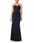 Sleek Mermaid Sweetheart Strapless Bow Accent Closed Back Floor Length For Ladies Prom Dress ﻿