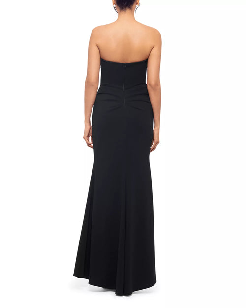 Robe de bal sirène élégante, bustier, avec nœud, dos fermé, longueur ras du sol pour femme