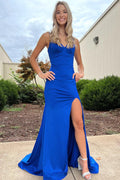 Sleek Mermaid V Neck Spaghetti Strap Maxi Prom Dress