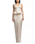 Sleek Peplum V Neck Sleeveless Zipper Back Floor Length Hot Sale Prom Dress