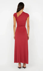 Sleek Sheath Asymmetrical Neck Short Sleeve Cut Out Back Floor Length Hot sale Prom Dress