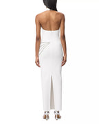 Sleek Sheath Halter Neck Chain Accent Open Back Floor Length Hot Sale Prom Dress