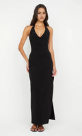 Sleek Sheath Halter Neck Sleeveless Open Back Floor Length Hot sale Prom Dress