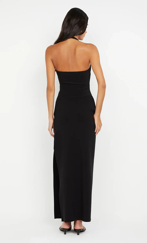 Sleek Sheath Halter Neck Sleeveless Open Back Floor Length Hot sale Prom Dress