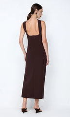 Sleek Sheath Halter Neck Sleeveless Square Back Midi Length For Ladies Prom Dress