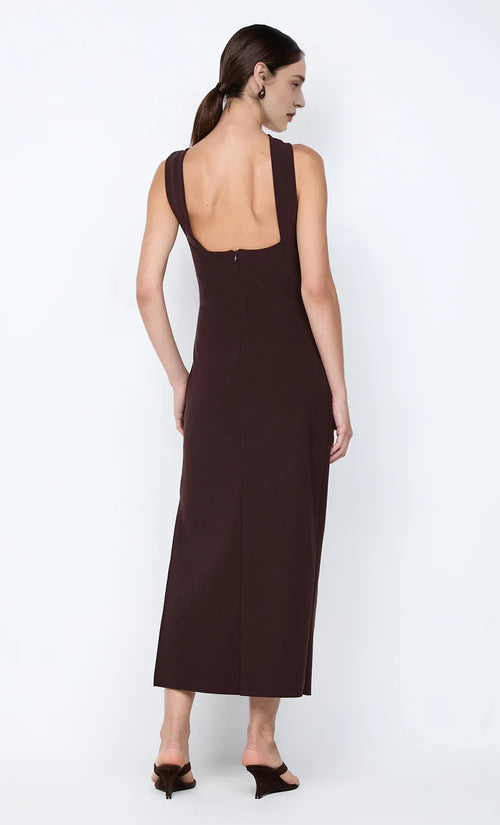 Robe de bal moulante et élégante avec dos carré, sans manches, longueur midi, col licou, pour femmes