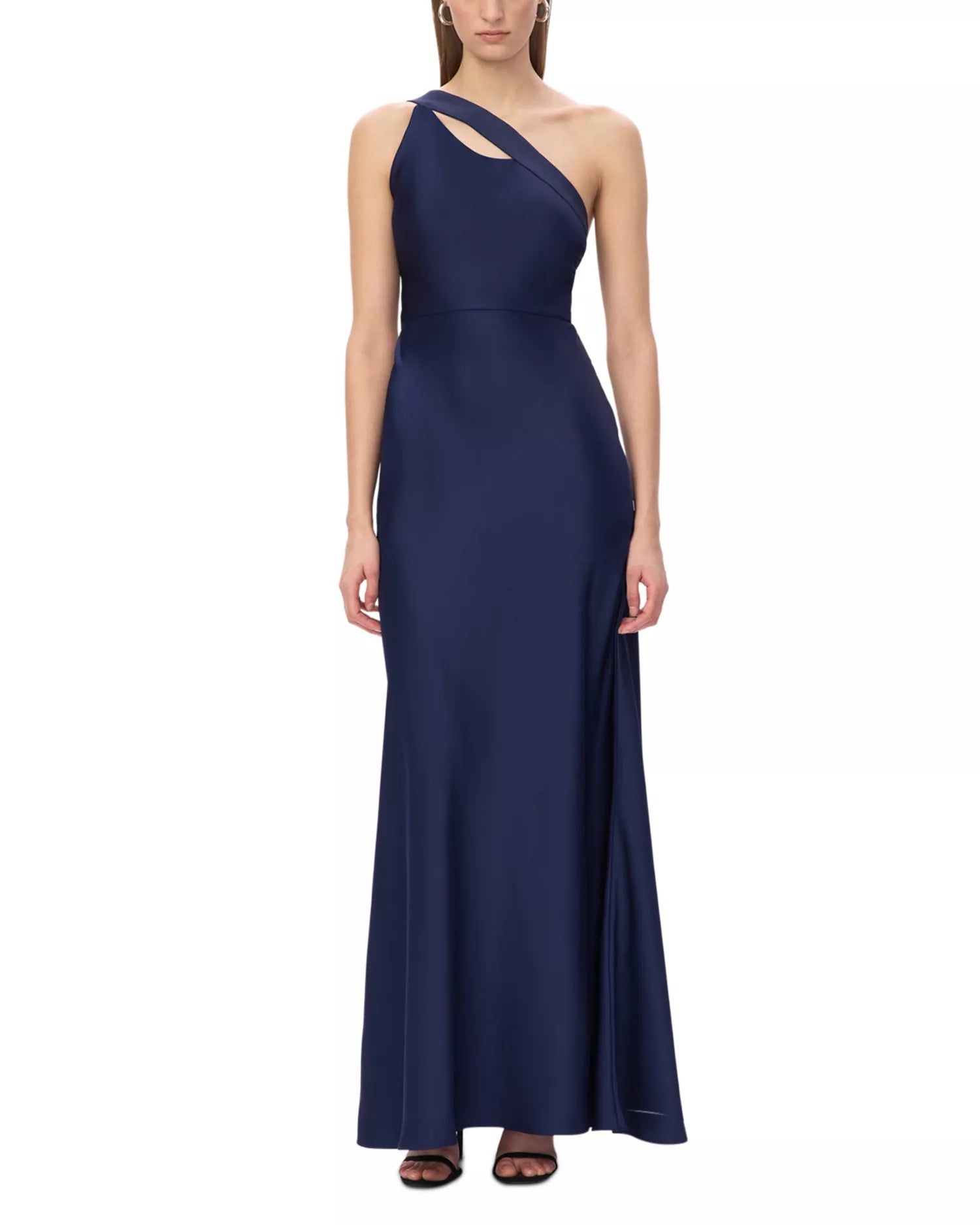 Sleek Sheath One Shoulder Cutout Detail Square Back Floor Length Female Prom Dress