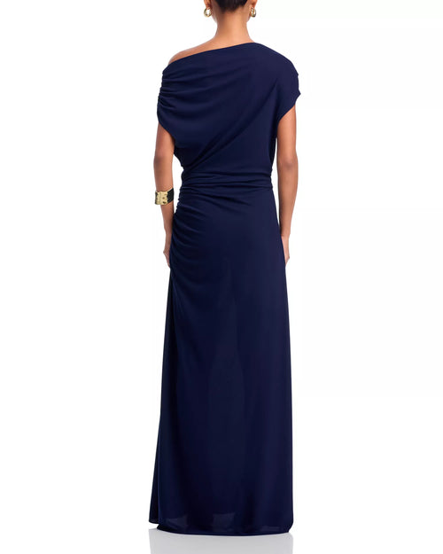 Robe de bal élégante fourreau asymétrique à une épaule, manches courtes, dos ouvert, longueur ras du sol, vente chaude