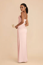 Sleek Sheath Satin Square Neck Spaghetti Strap Open Back Floor Length Bridesmaid Dress