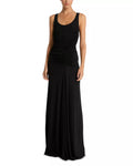 Sleek Sheath Scoop Neck Sleeveless Ruched Back Floor Length For Women Prom Dress