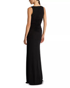 Sleek Sheath Scoop Neck Sleeveless Ruched Back Floor Length For Women Prom Dress