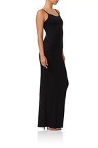 Sleek Sheath Scoop Neck Spaghetti Strap Open Back Floor Length For Adults Prom Dress