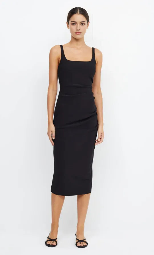 Sleek Sheath Square Neck Sleeveless Open Back Midi Length For Sale Prom Dress