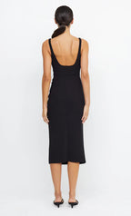 Sleek Sheath Square Neck Sleeveless Open Back Midi Length For Sale Prom Dress