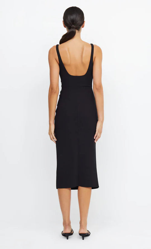 Sleek Sheath Square Neck Sleeveless Open Back Midi Length For Sale Prom Dress