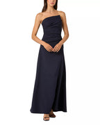 Sleek Sheath Strapless Ruched Bodice Zipper Back Floor Length Prom Dress