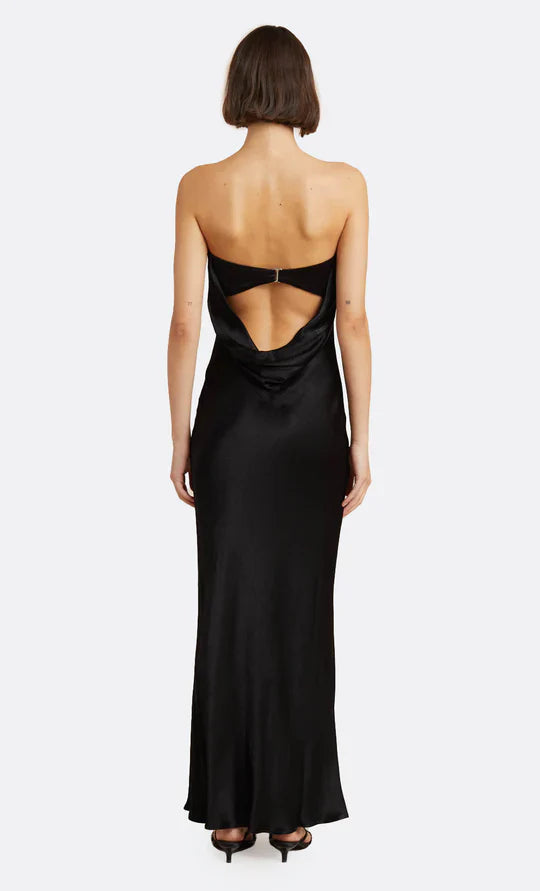 Sleek Sheath Strapless Sleeveless Cut Out Back Floor Length For Ladies Prom Dress
