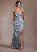 Sleek Sheath Strapless Sleeveless Lace Up Back Floor Length For Sale Prom Dress
