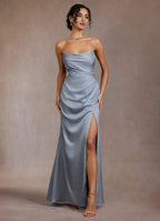 Sleek Sheath Strapless Sleeveless Lace Up Back Floor Length For Sale Prom Dress